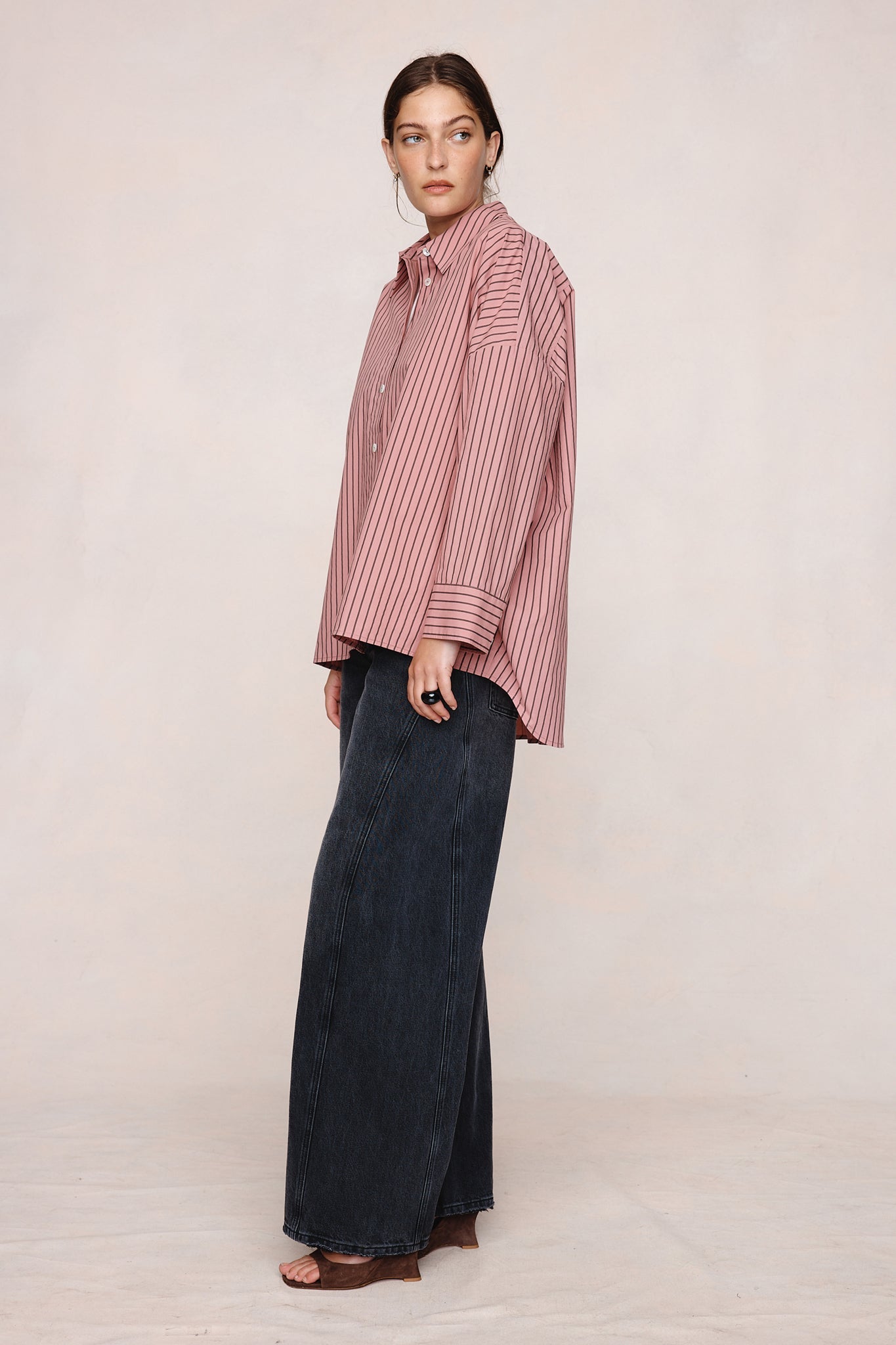 Edie Shirt - Rosewood Stripe