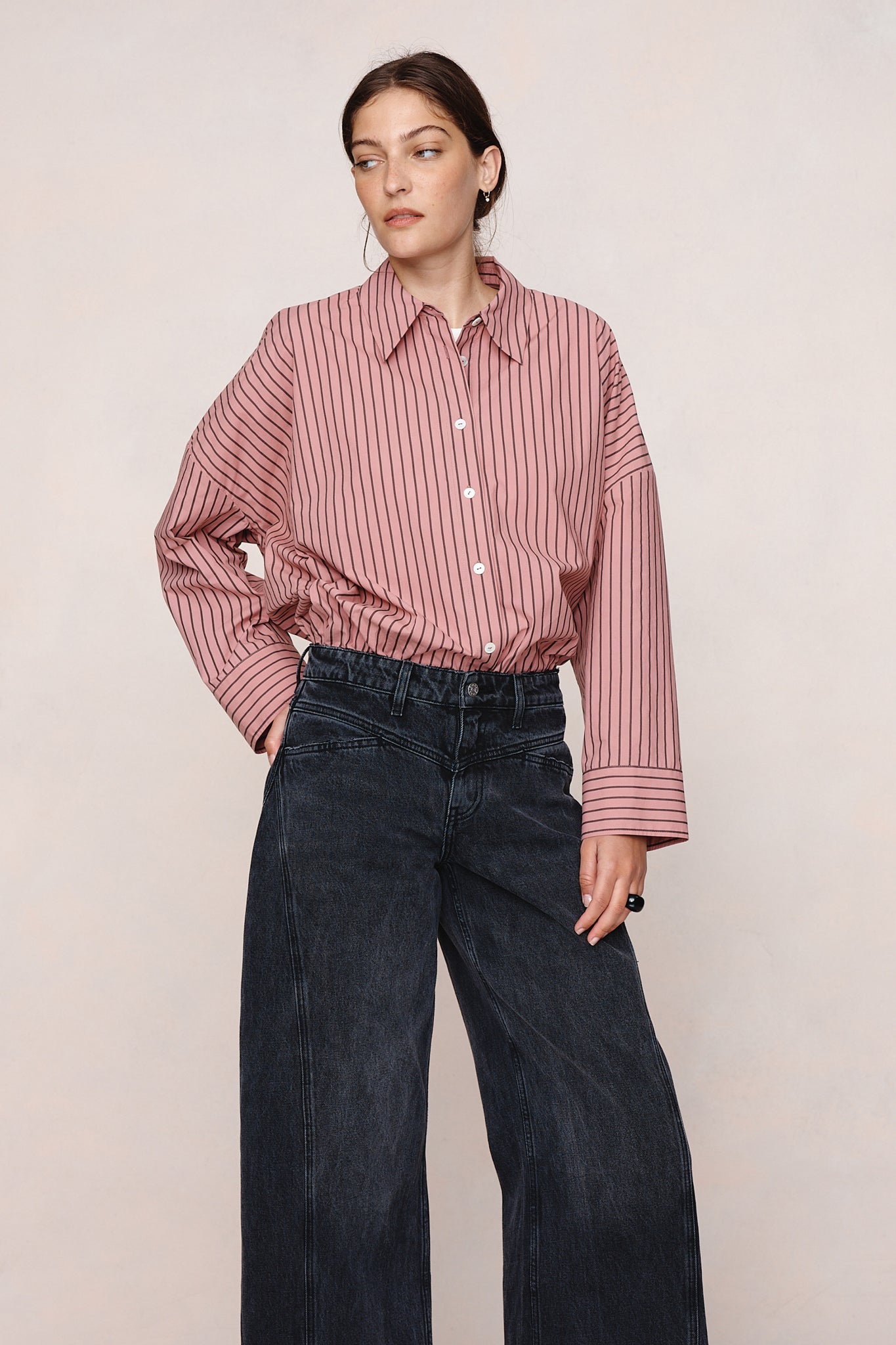 Edie Shirt - Rosewood Stripe