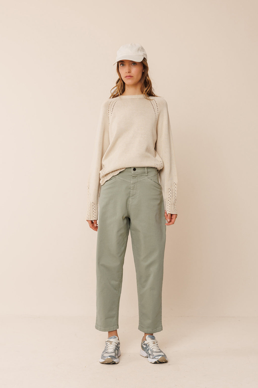 Shrunken Knit Cotton Sweater