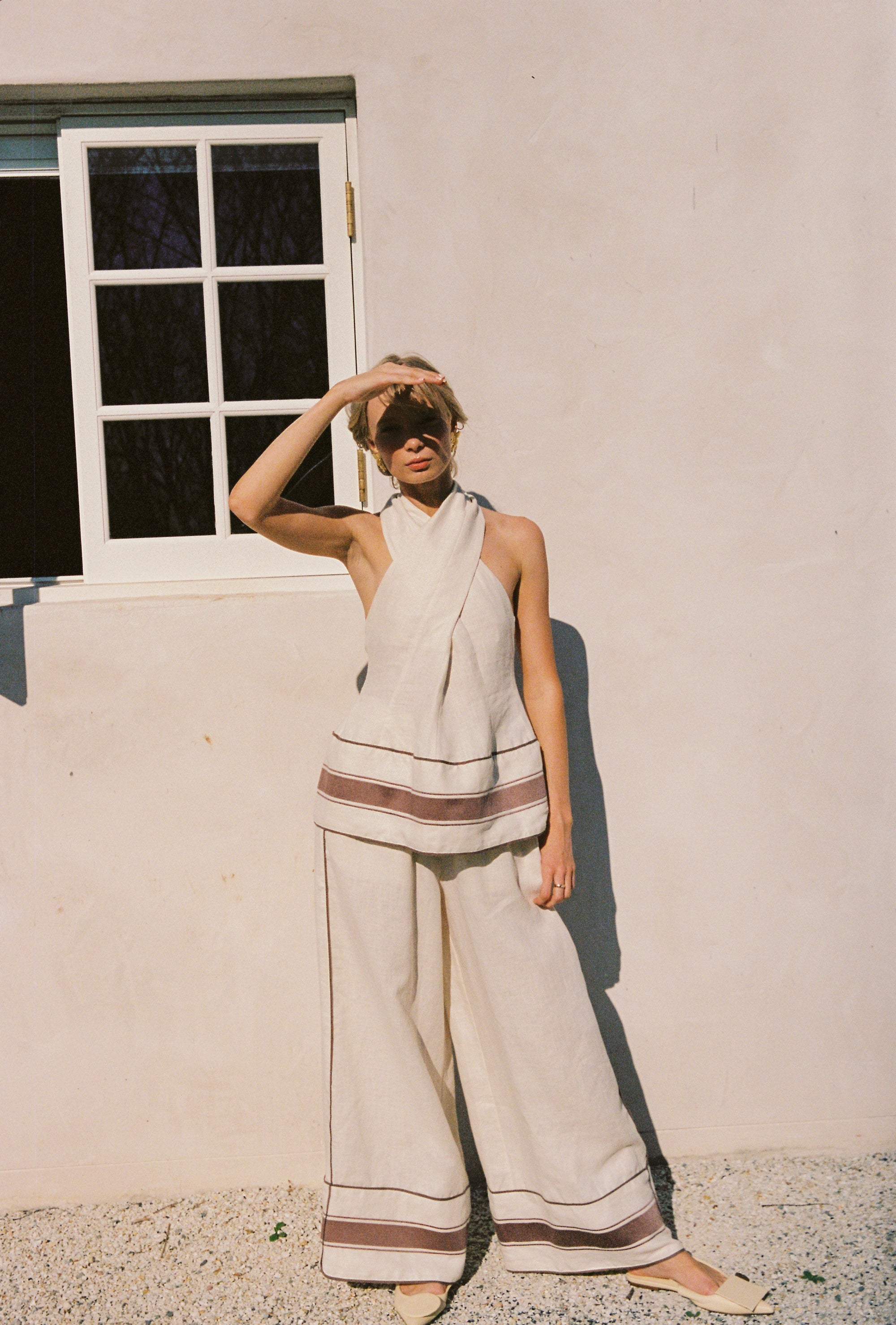 Flora Linen Pant - Biscotti