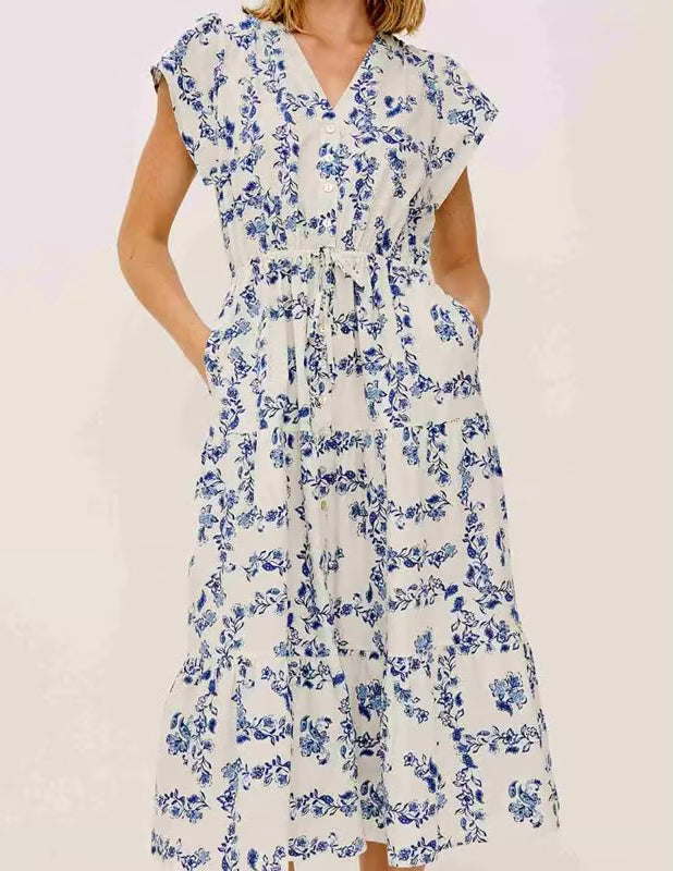 Roza Midi Dress - Ceramic Floral
