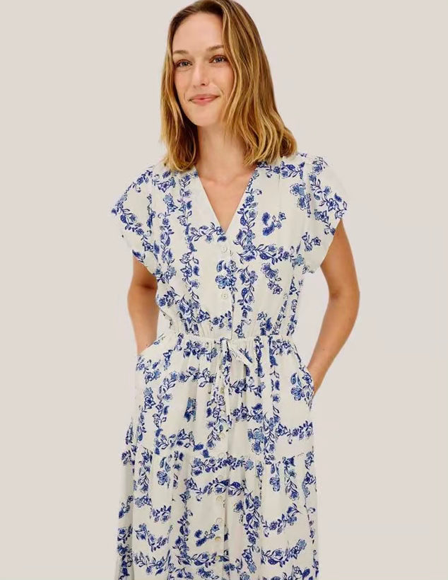 Roza Midi Dress - Ceramic Floral