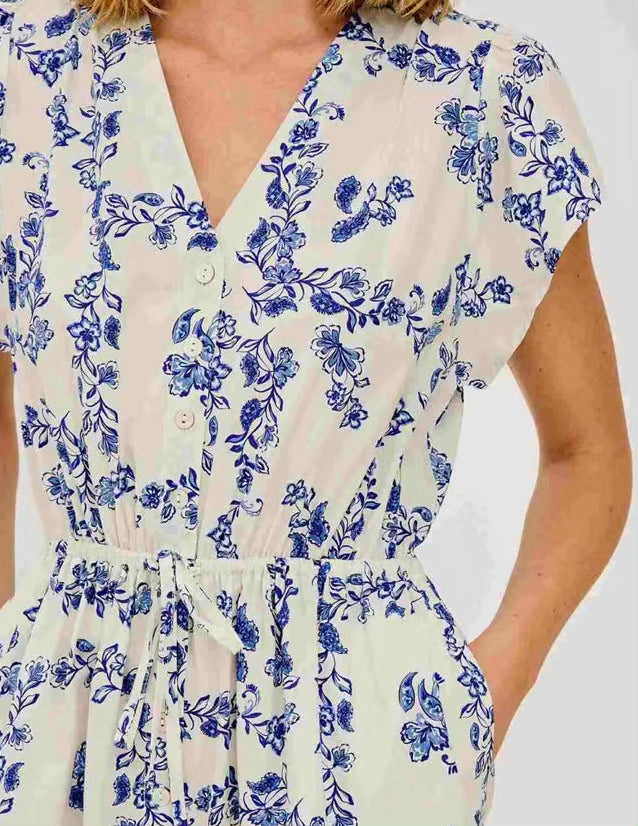 Roza Midi Dress - Ceramic Floral