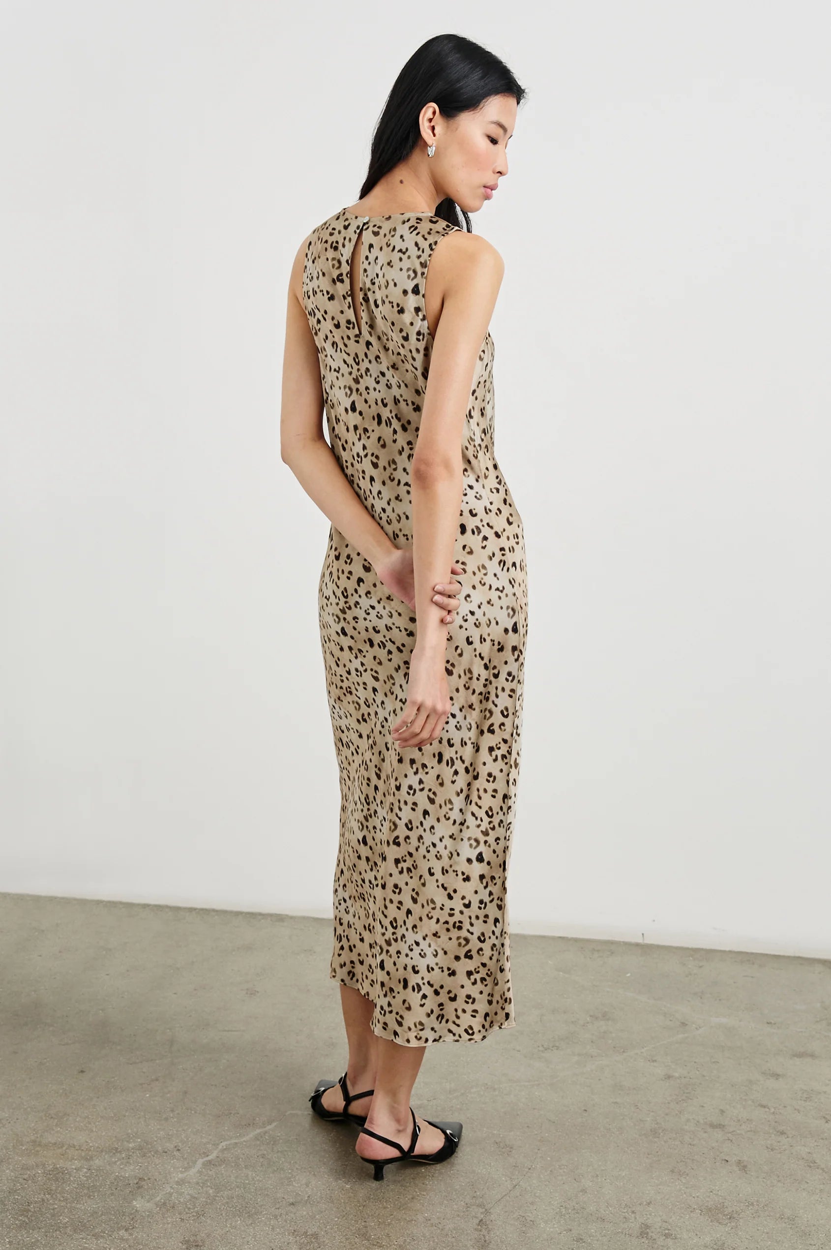 Gabriella Midi Dress - Champagne Leopard