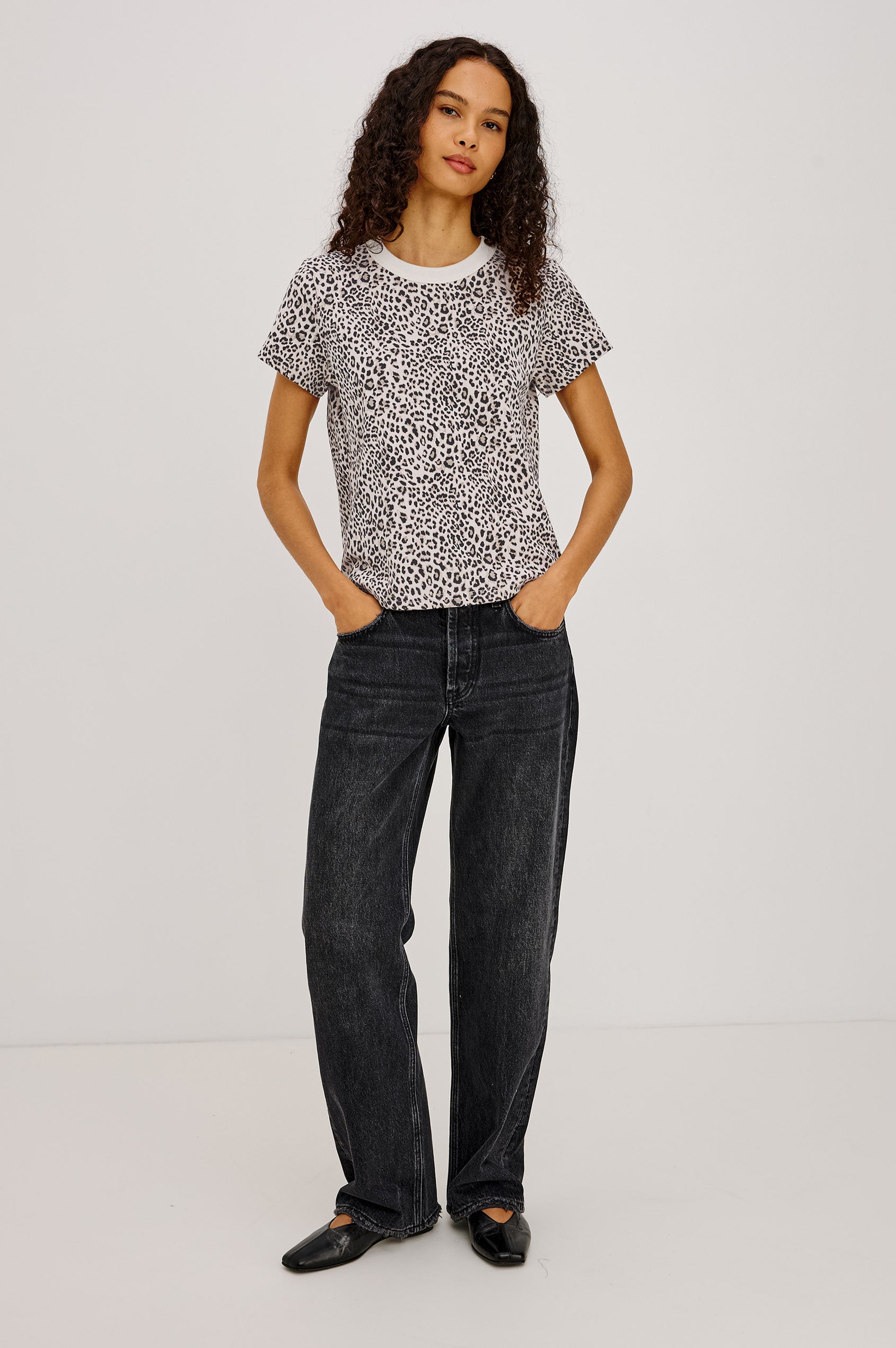 Girlfriend Tee - Ecru Cheetah