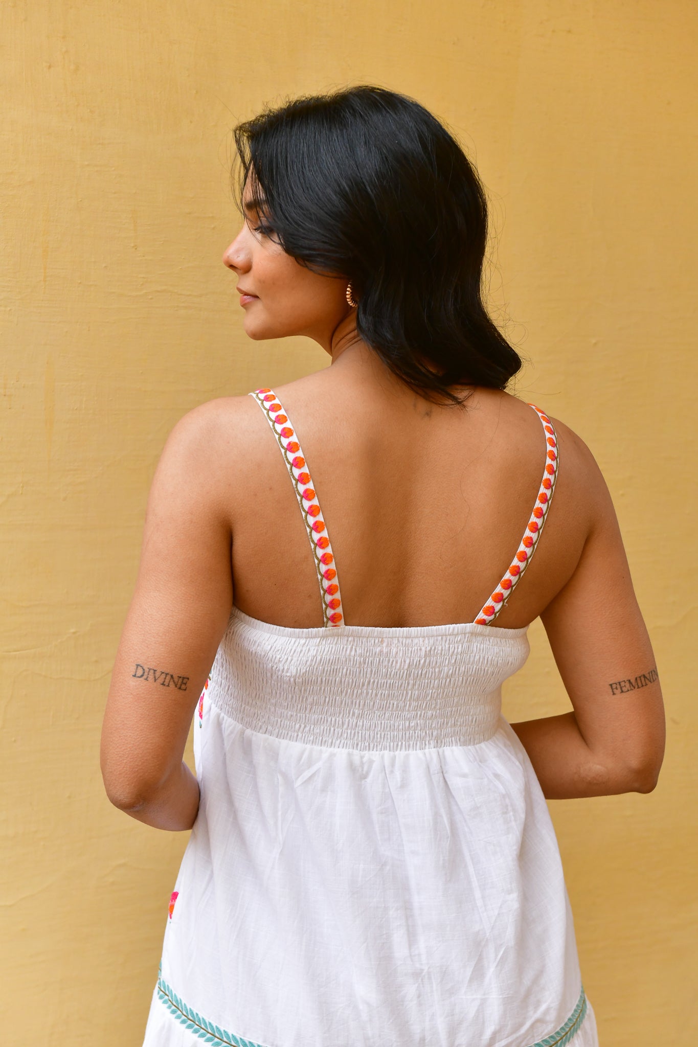 Hummingbird Embroidered Swing Maxi