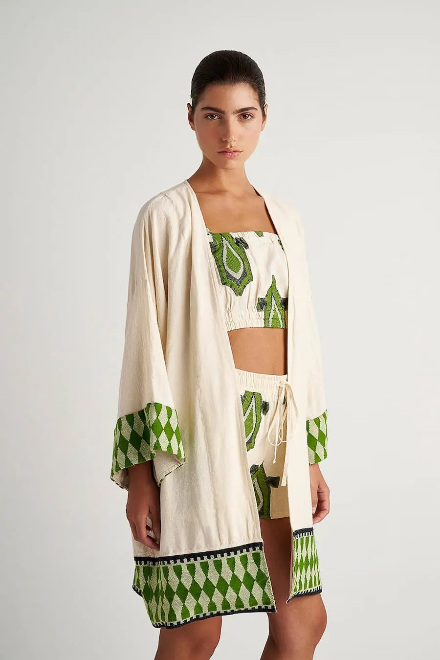 Zakar Kimono Natural/Green