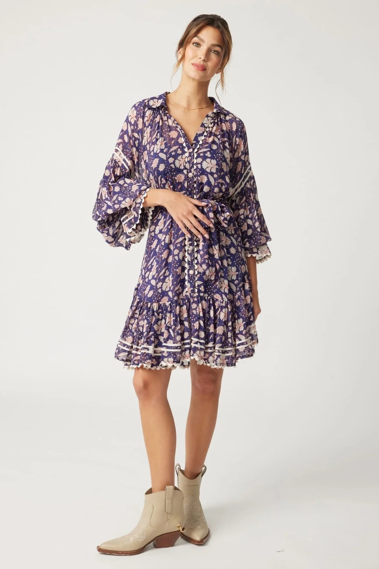 Leonie Navy Dress