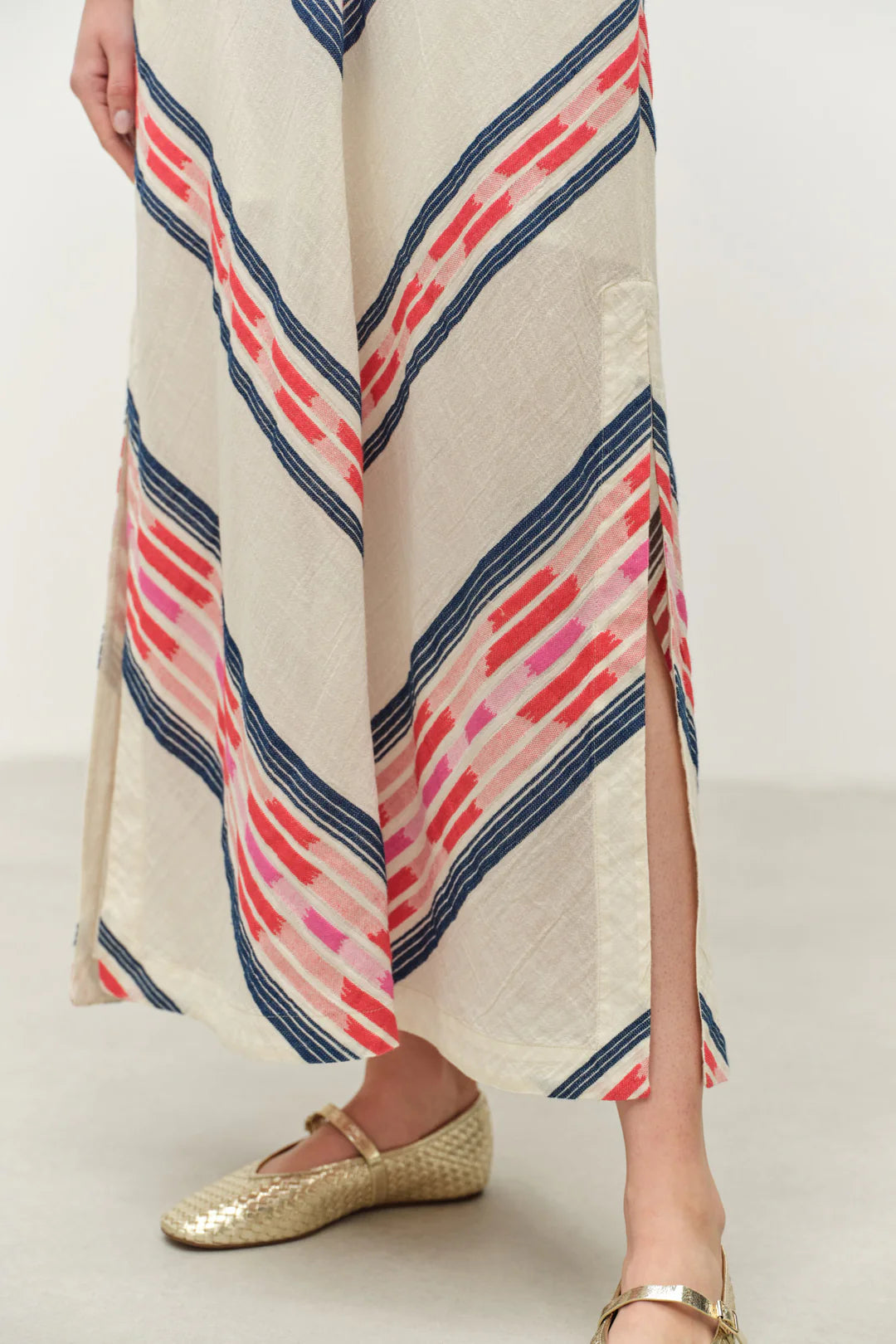 Beloved Long Dress - Navy/red