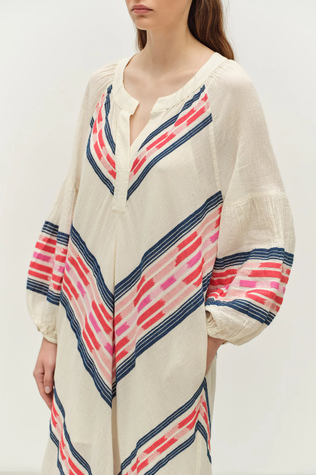 Beloved Long Dress - Navy/red