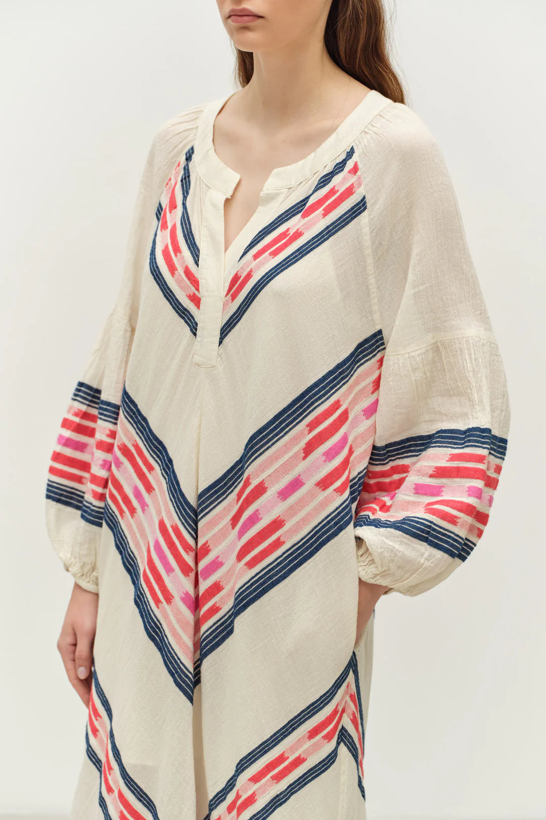 Beloved Long Dress - Navy/red