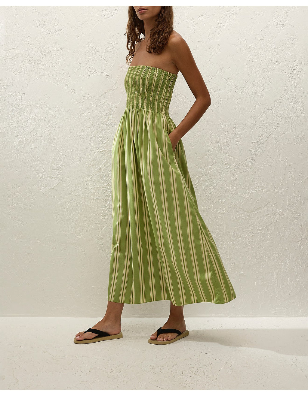 Jamie Midi Dress - Ombré Stripe Juniper