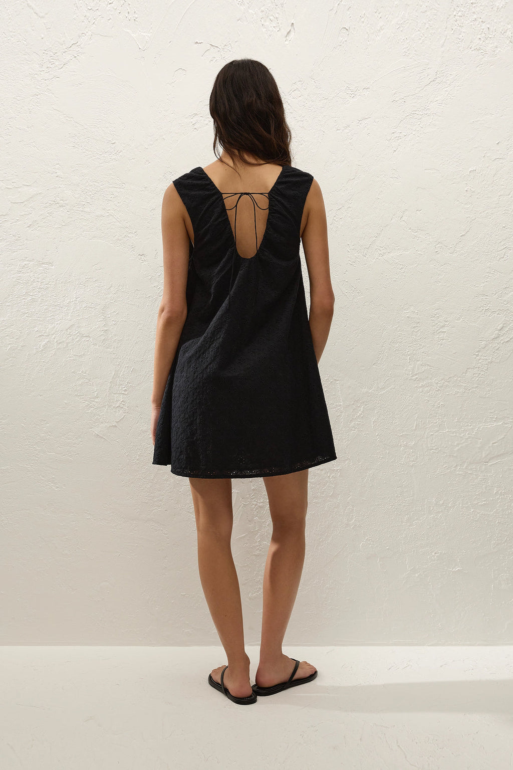 Juana Mini Dress - Black Broderie