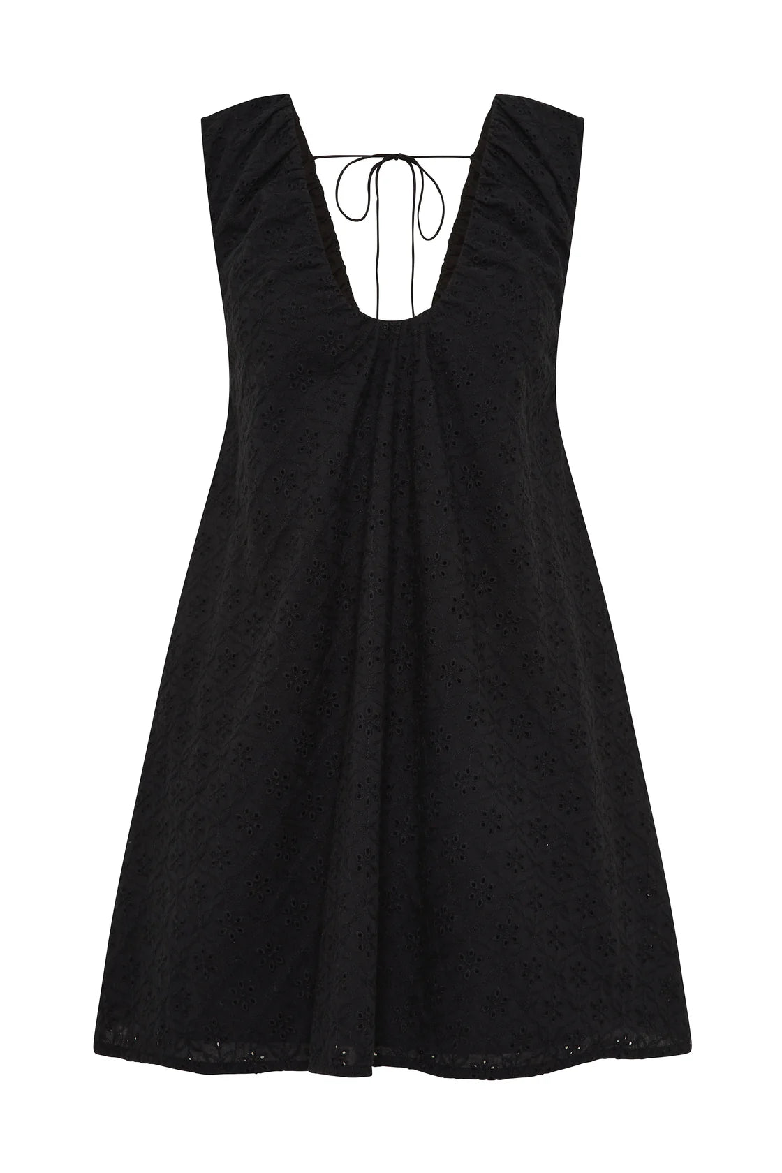 Juana Mini Dress - Black Broderie