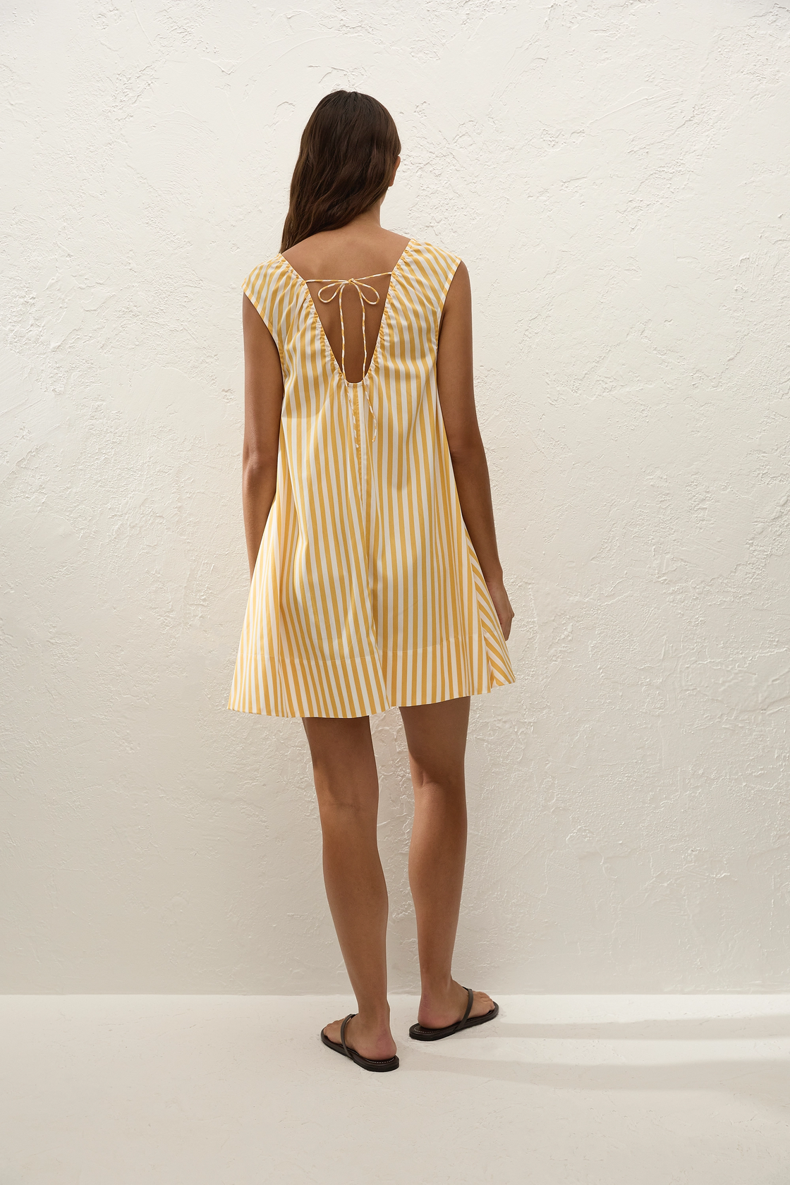Pedrera Mini Dress -Mustard Stripe