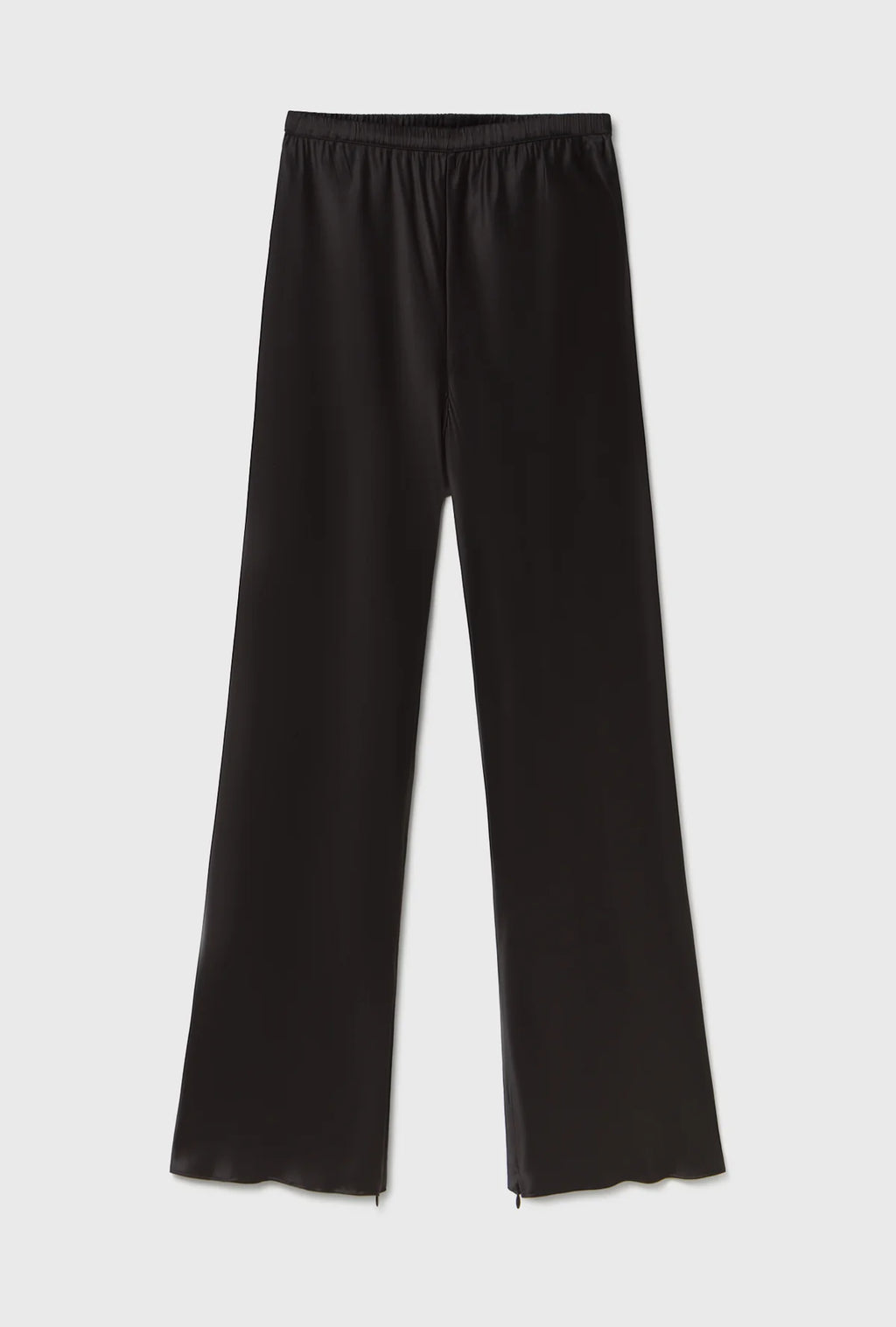 Midi Bias Cut Pants - Black Satin