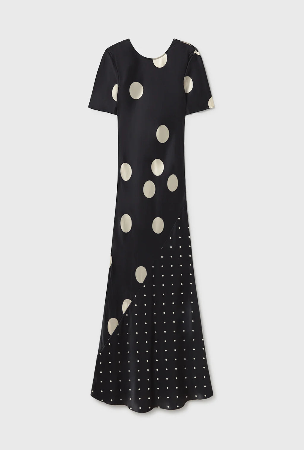 Short Sleeve Bias Dress - Large Polka Dots