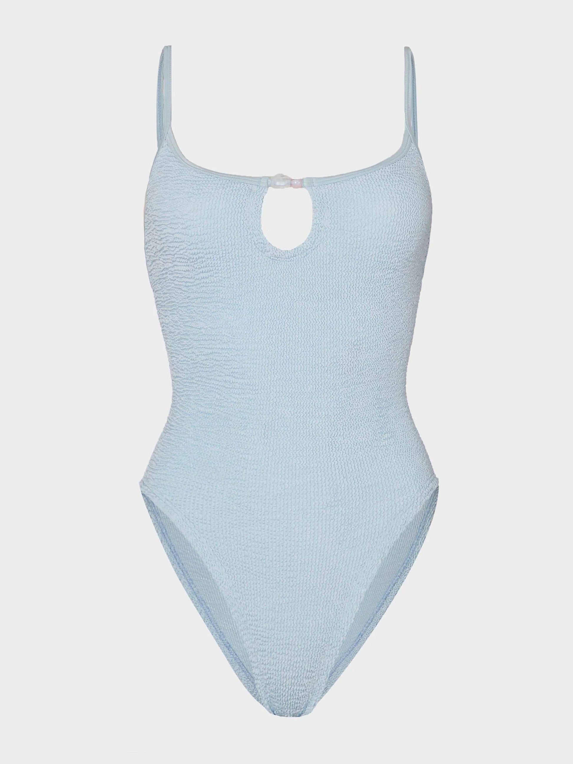 Mia Beaded Swim - Metallic Ice Blue