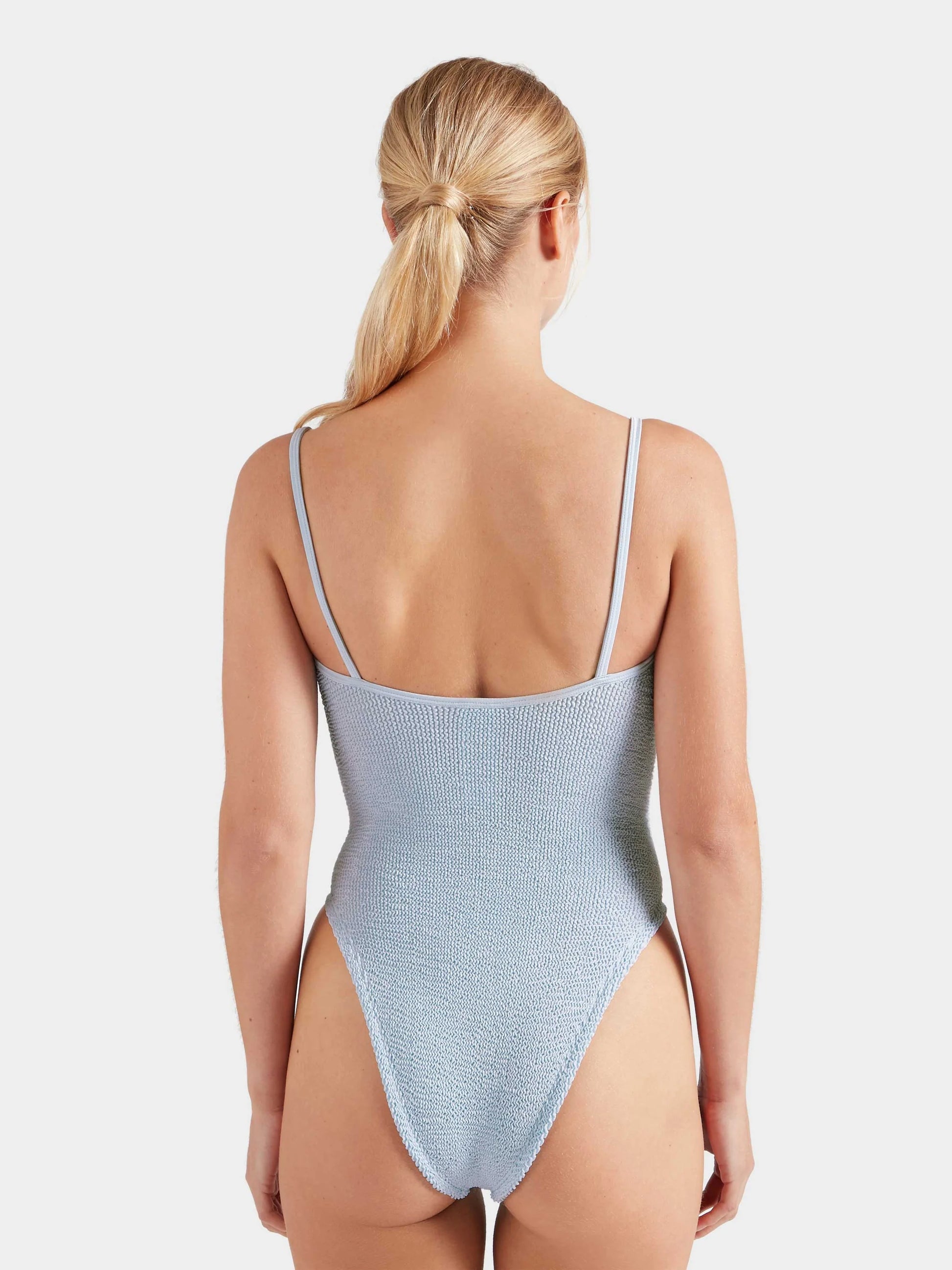 Mia Beaded Swim - Metallic Ice Blue