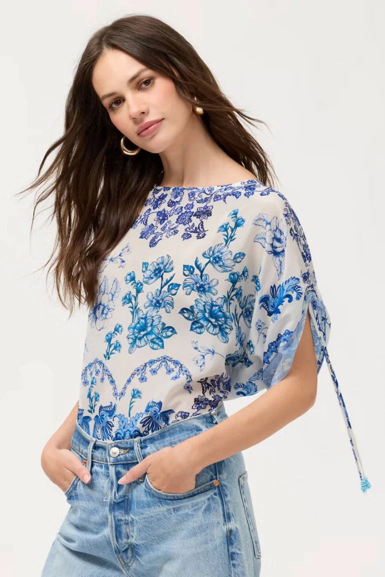 Ruched Sleeve  Blouse = Vallora