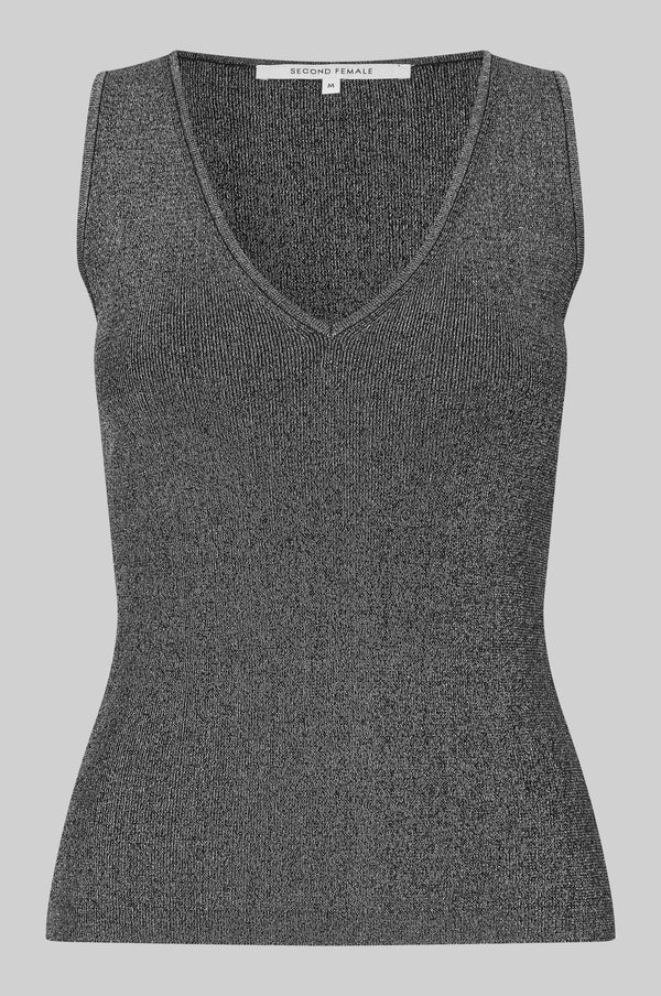 Bright Lurex Top - Grey