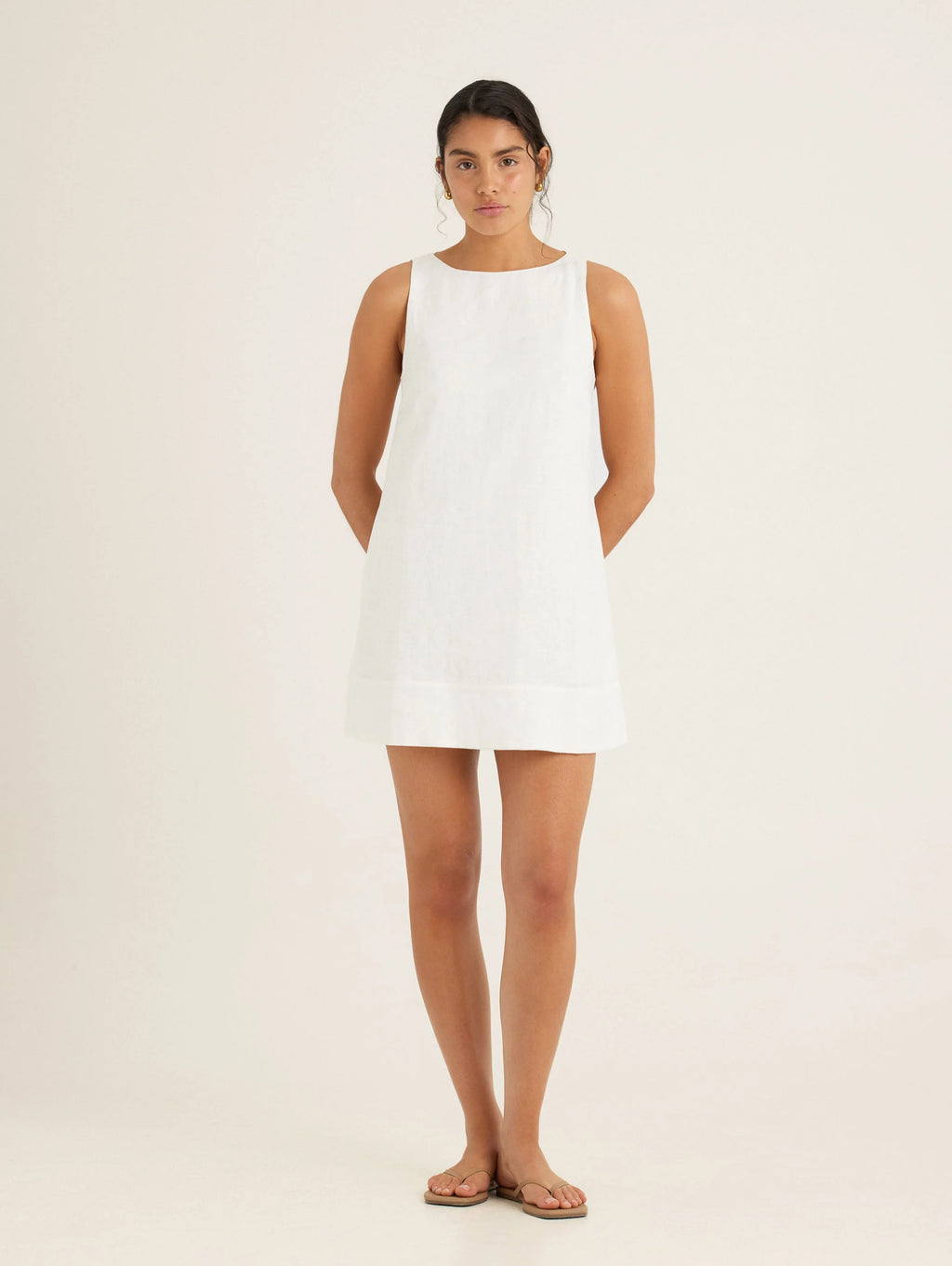 Embroidered Keyhole Mini Dress