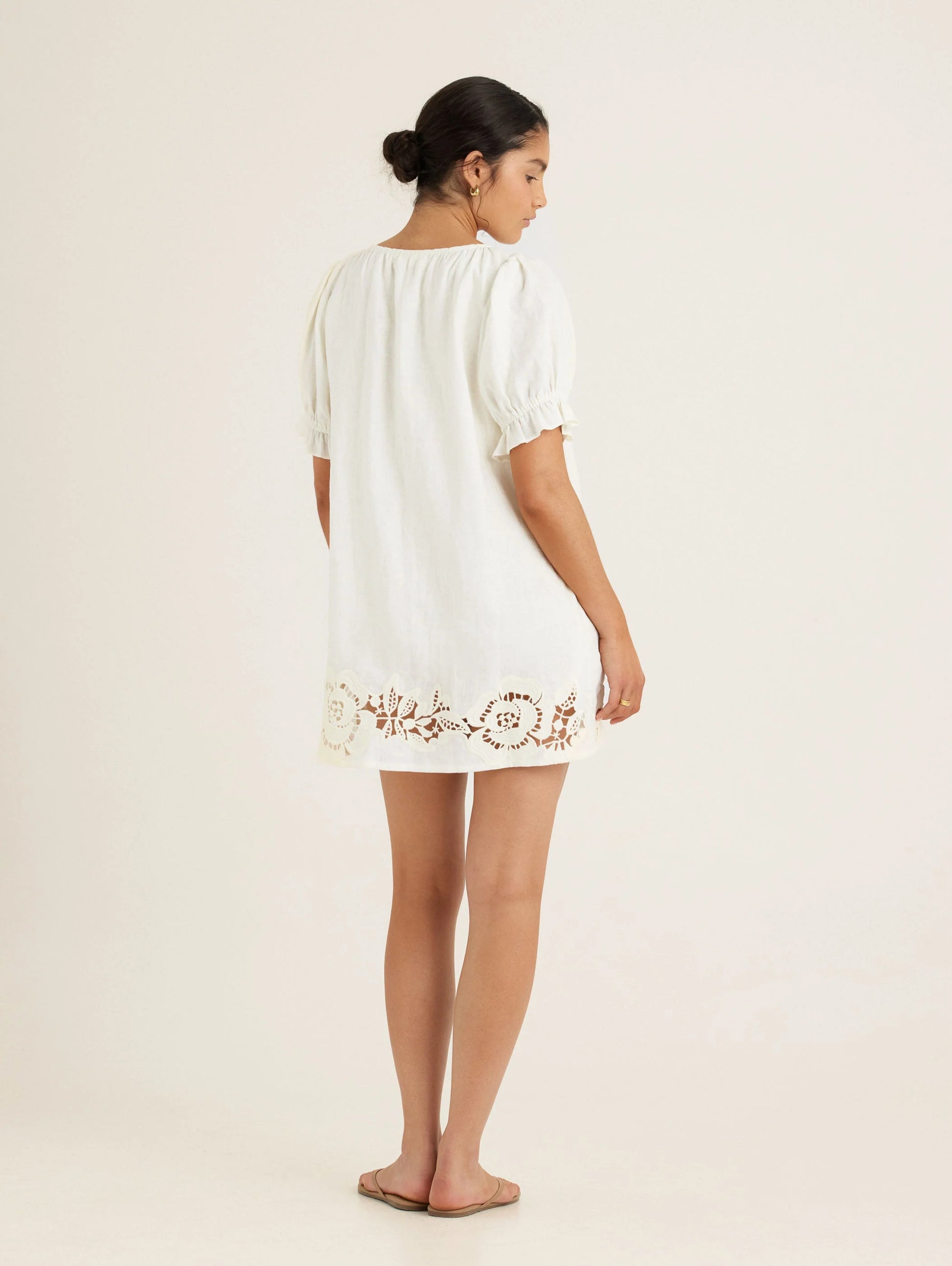 Embroidered Poets Mini Dress