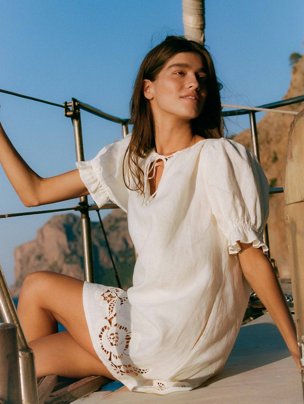 Embroidered Poets Mini Dress