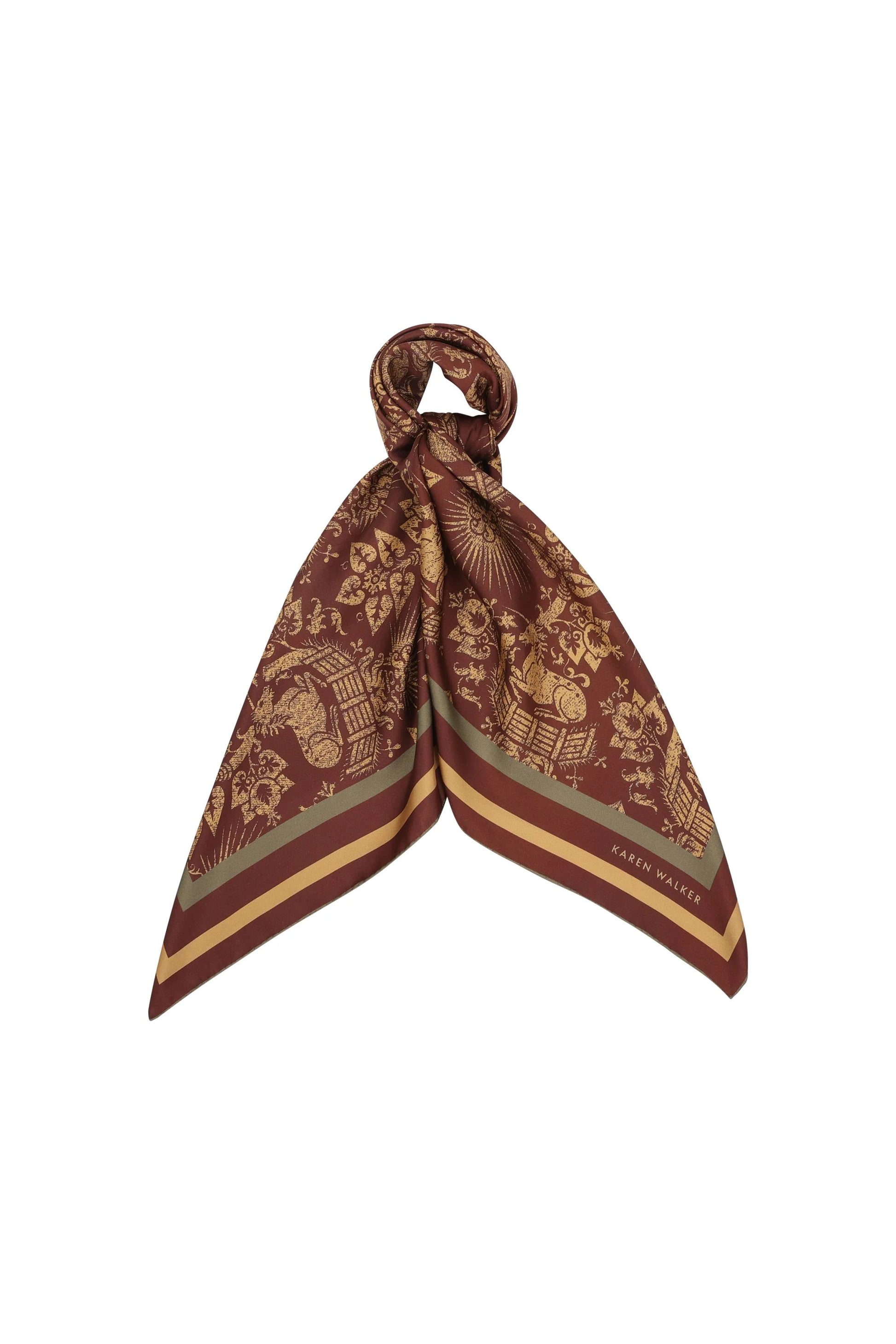 Unicorn Silk Scarf Chocolate