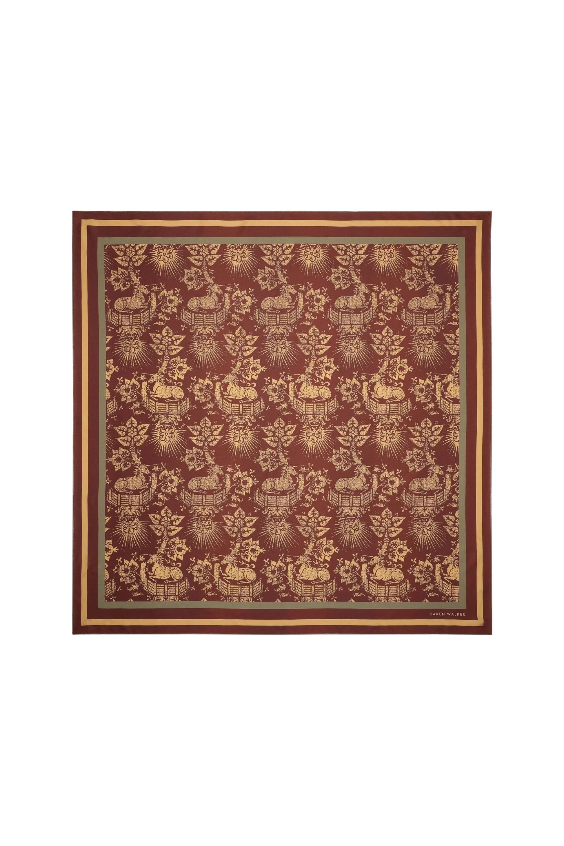 Unicorn Silk Scarf Chocolate