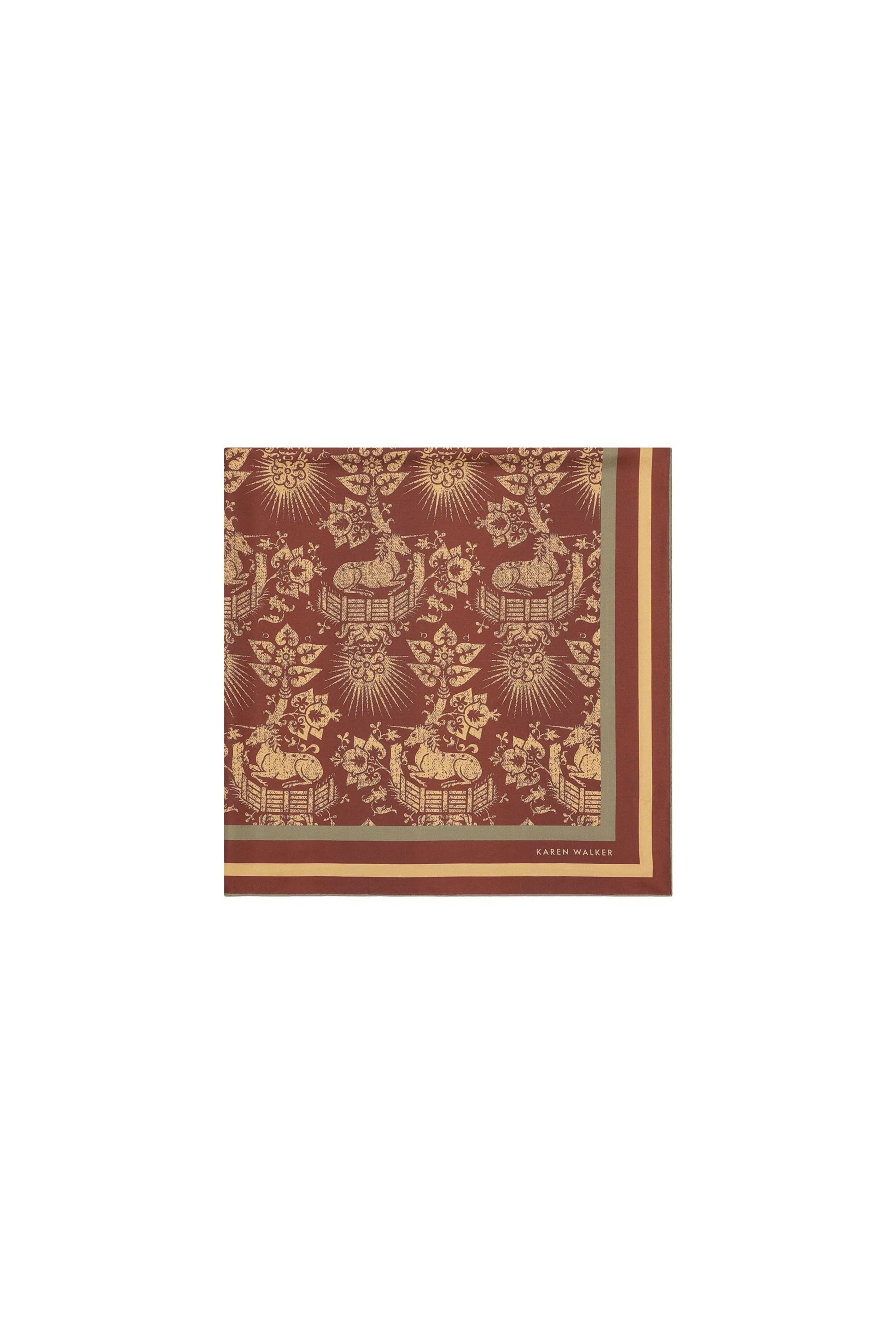 Unicorn Silk Scarf Chocolate