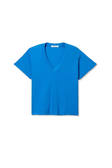 Hendrix V Neck T Shirt - Cobalt