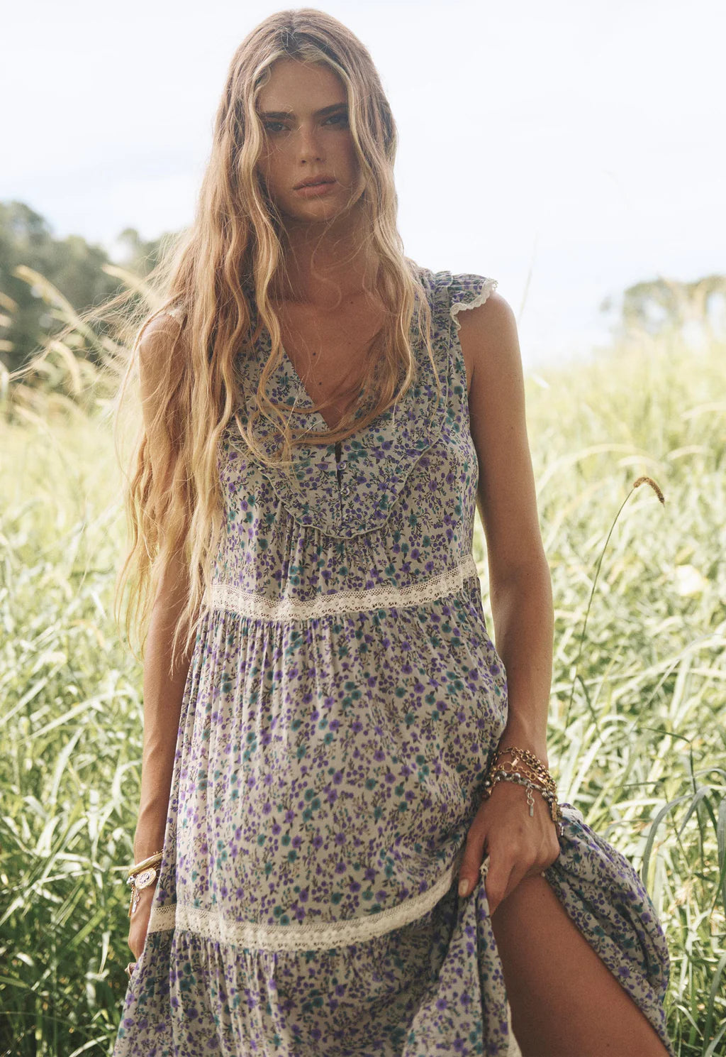 Mimi Rose Sleeveless Boho Dress