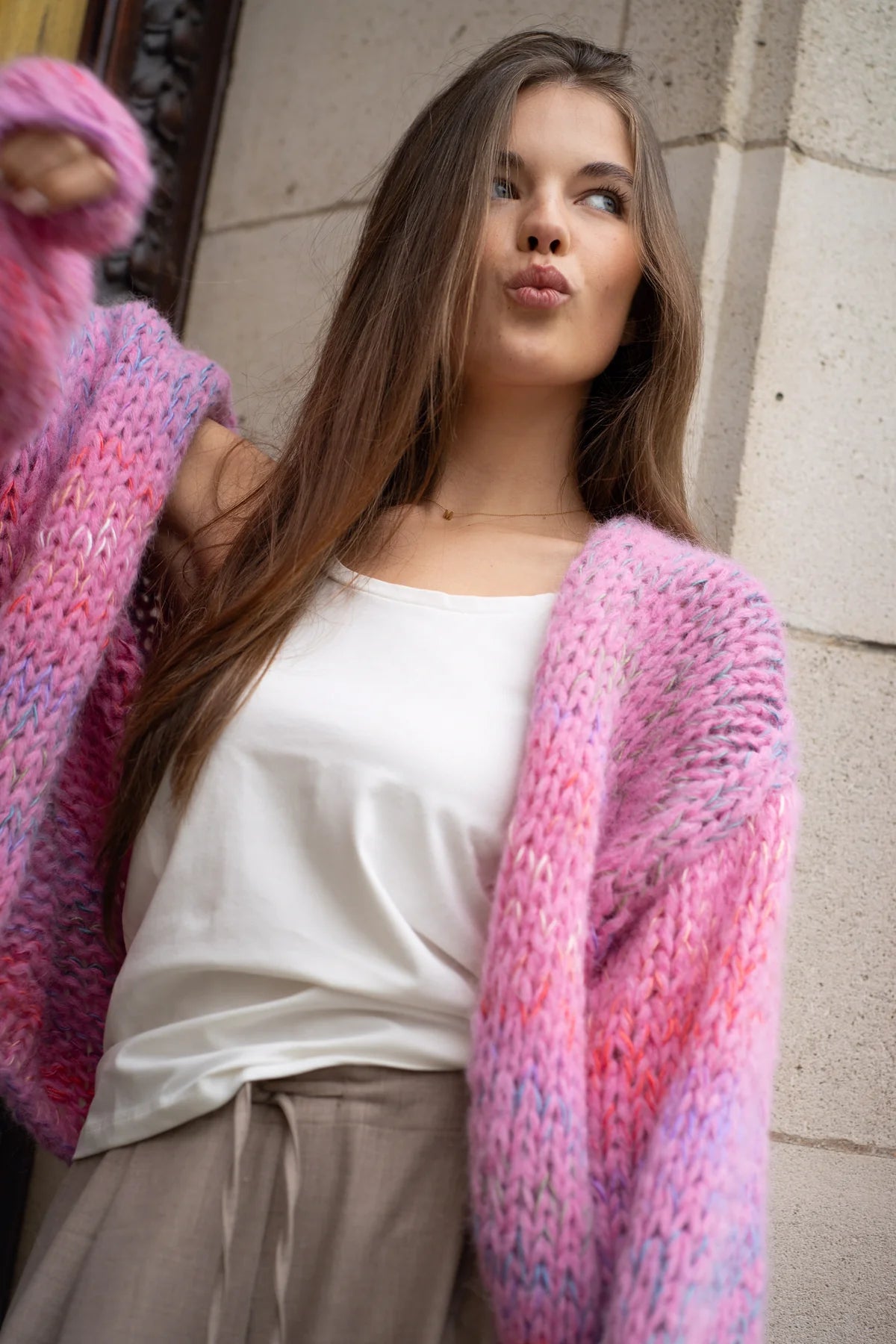 Isa Cardigan - Candy Pink