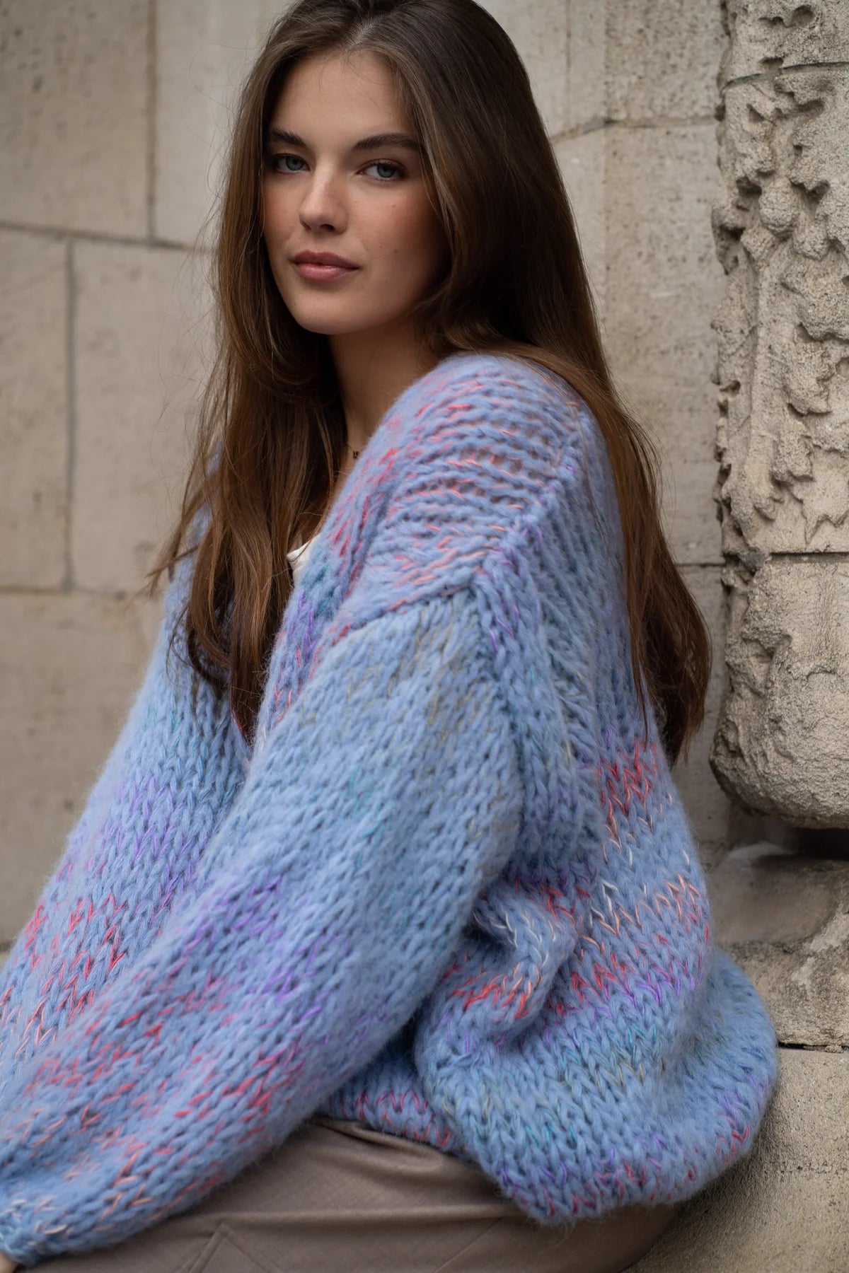 Isa Cardigan- Jeans Blue