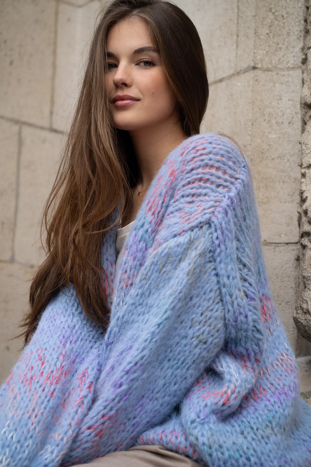 Isa Cardigan- Jeans Blue