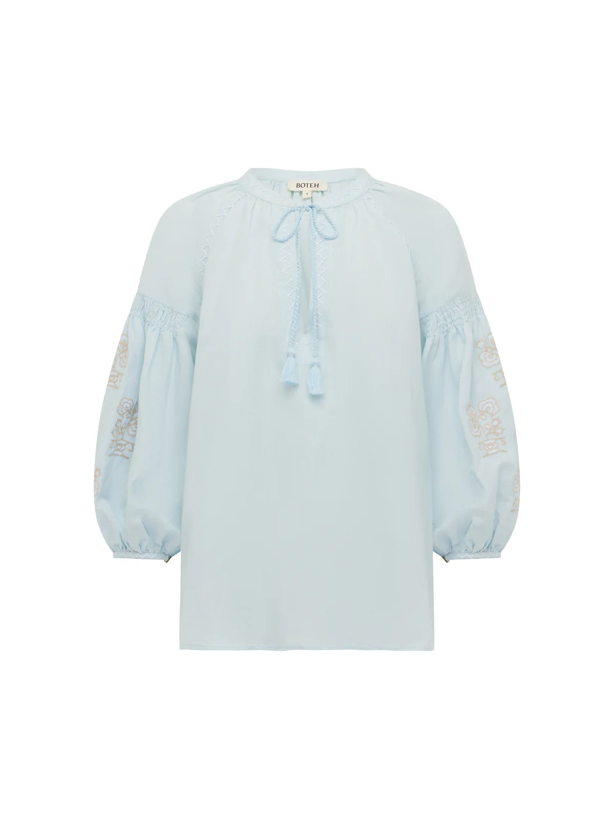 Malissa Embroidered Blouse - Sky