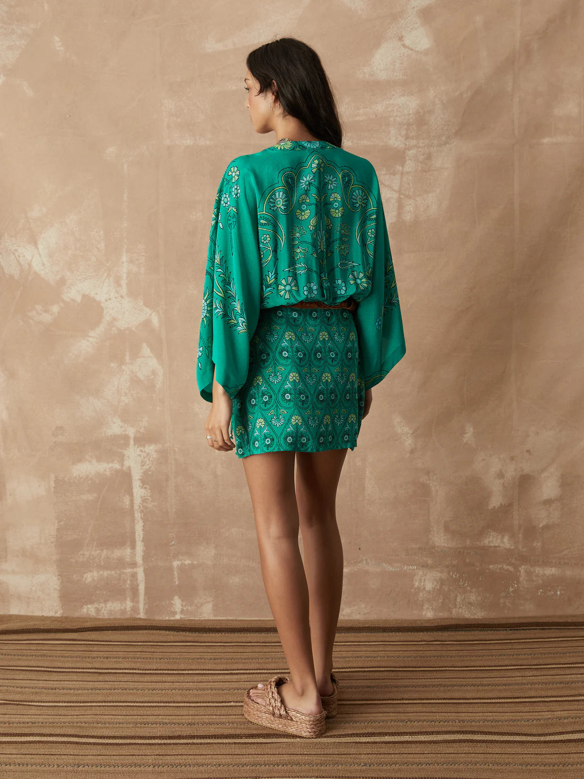 Darjeeling Silk Robe Mini Dress