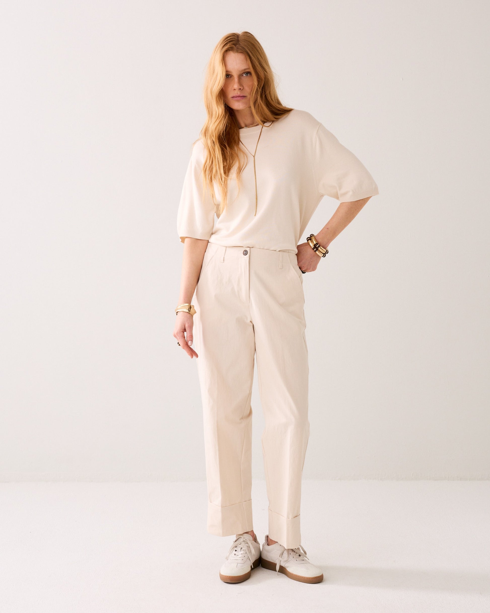Ivory Straight Pants