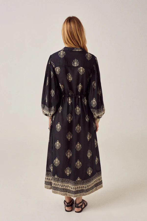 Eleanor’s Dress - Black Leaves