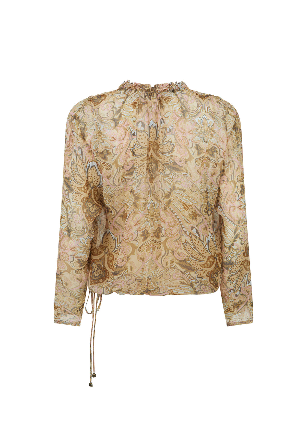 Damask L/Sleeve Blouse - Chai