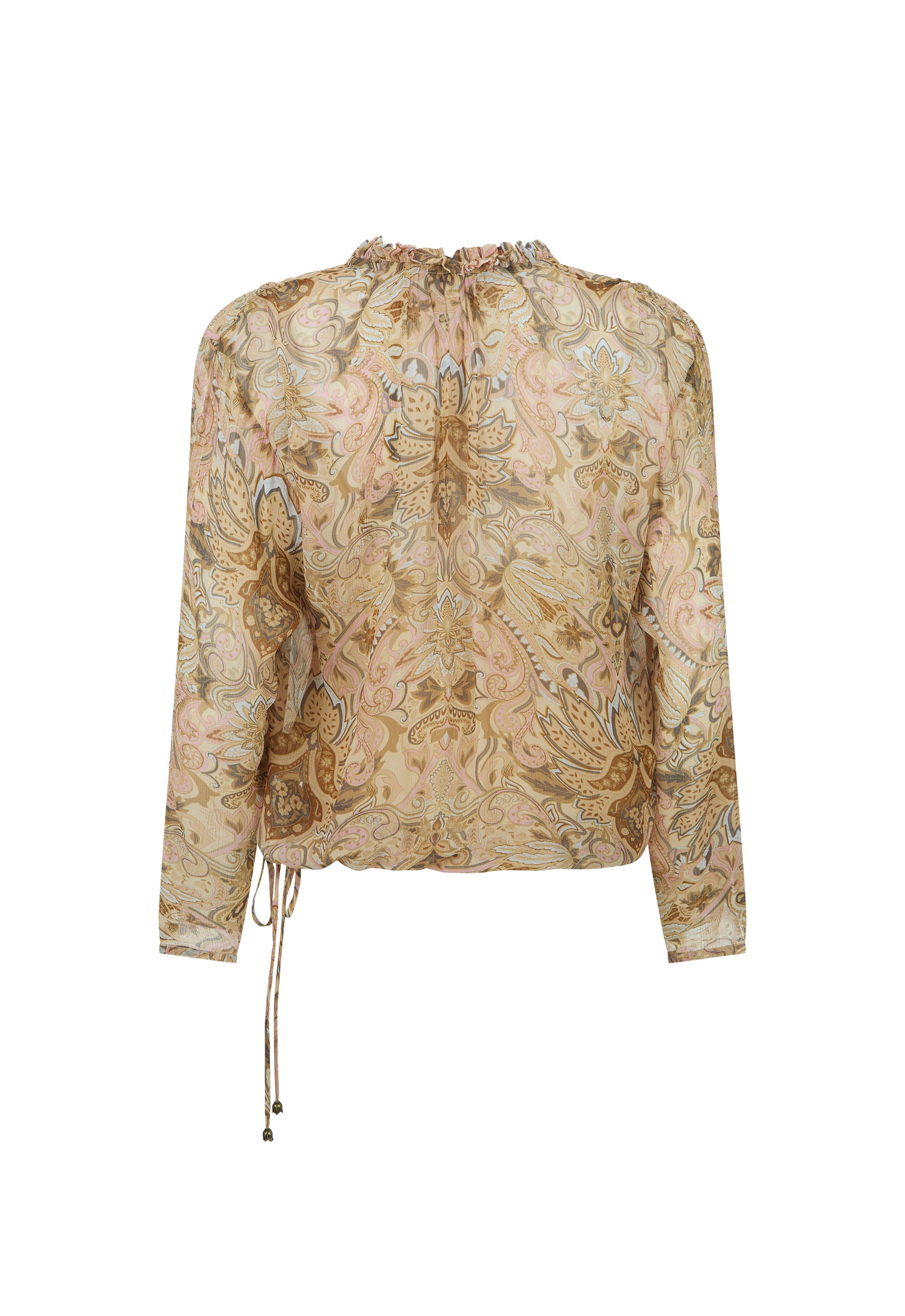 Damask L/Sleeve Blouse - Chai