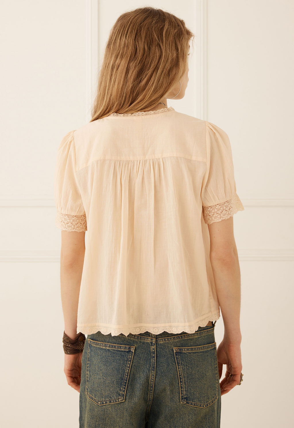 Prairie S/Sleeve Blouse - Apricot