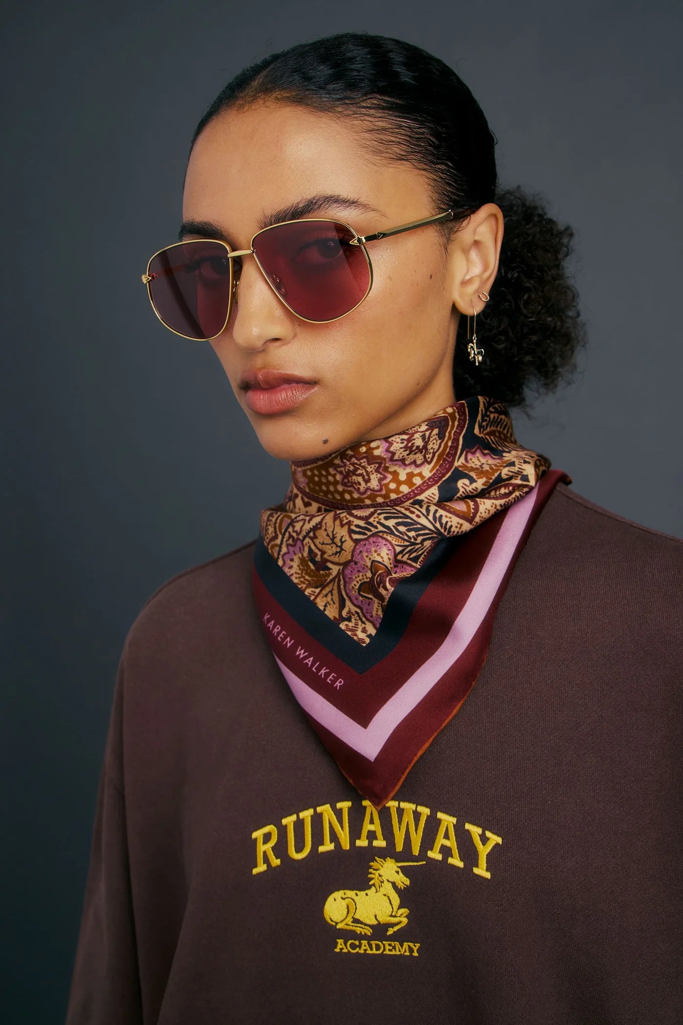 Paisley Silk Scarf - Burgundy