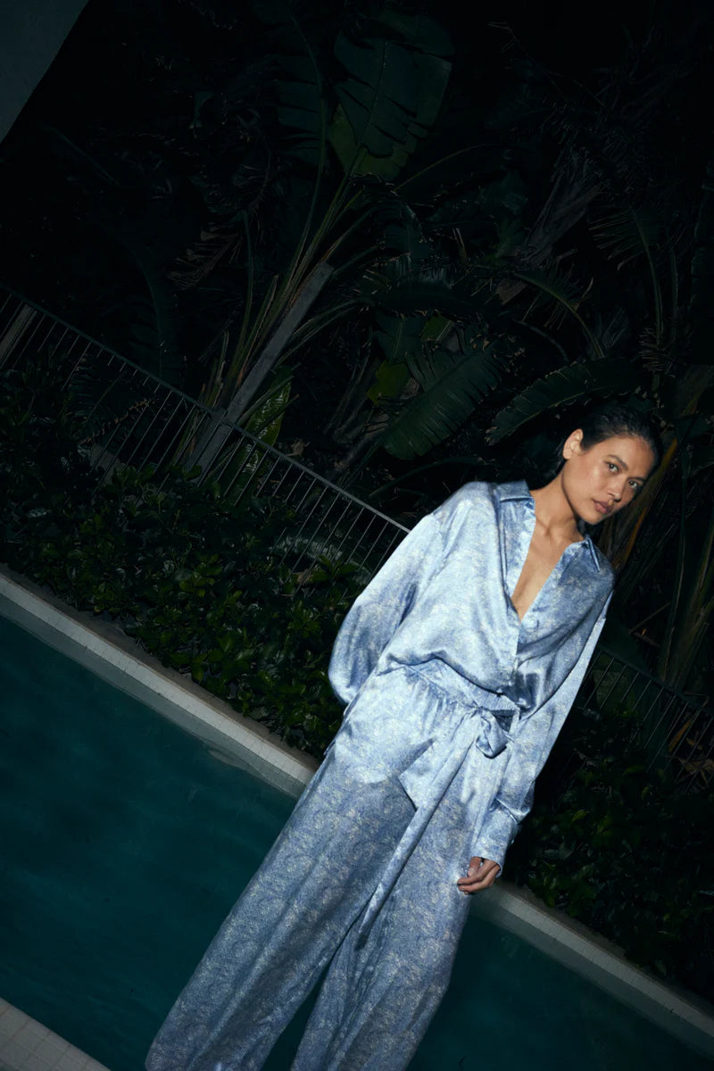 Ocean High Waist Silk Pant