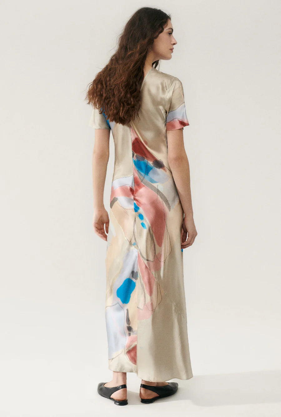 Short Sleeve Bias Dress Expressionist