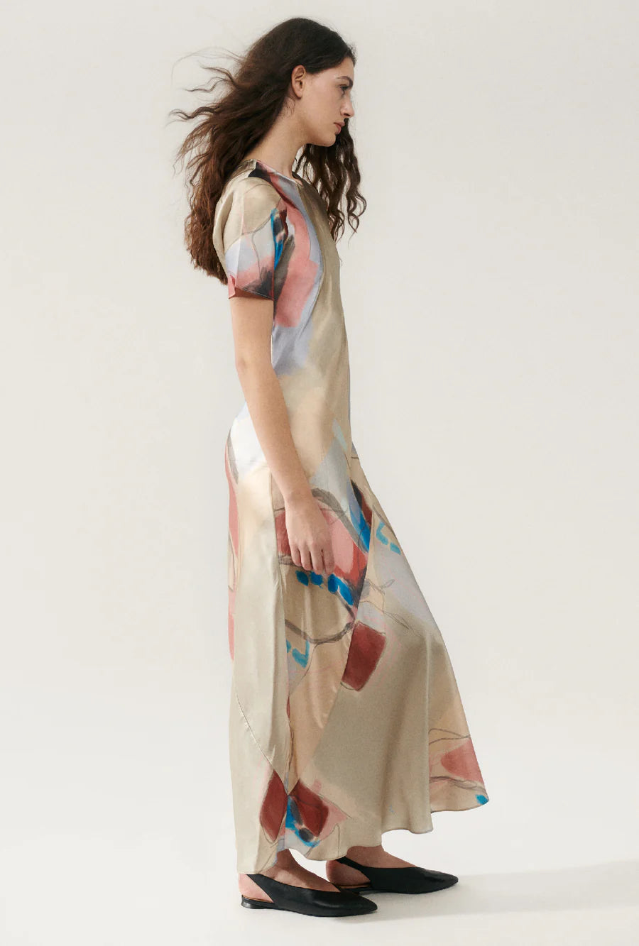 Short Sleeve Bias Dress Expressionist