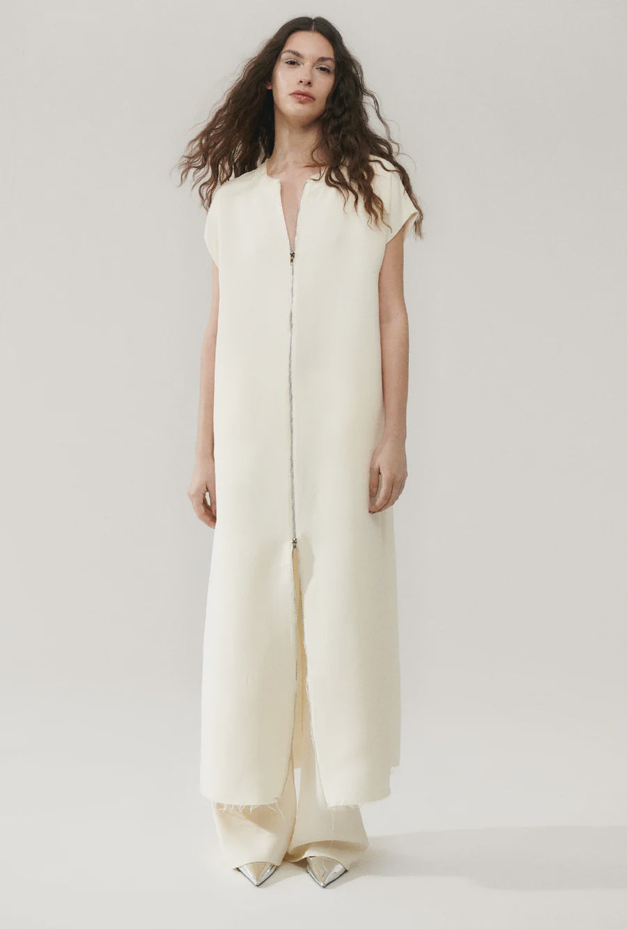 Silk Wool Long Loose Dress