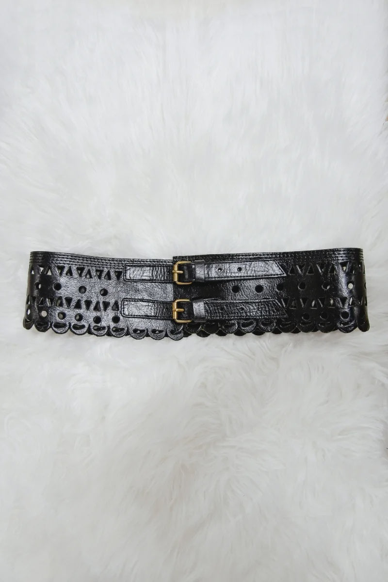 Double Buckle Belt Black