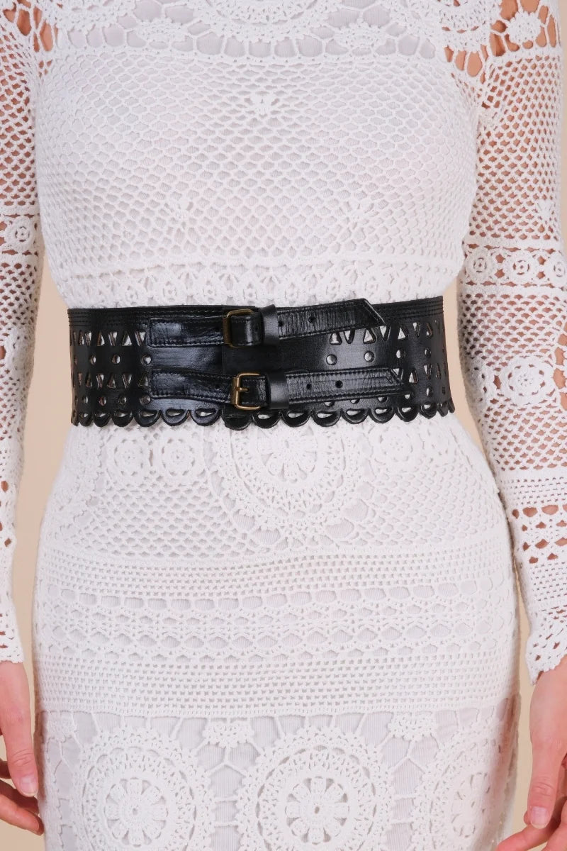 Double Buckle Belt Black